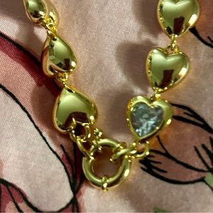 Heavy Gold Plated Heart Necklace Agatha Paris bought in Paris last summer